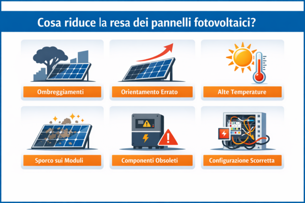 Cosa riduce la resa degli impianti fotovoltaici