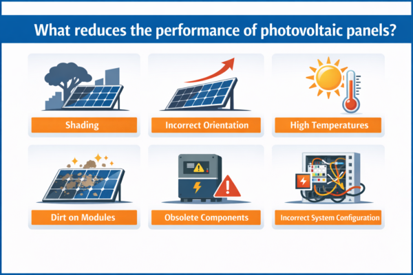 Factors that reduce perfomances in solar panels